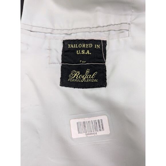 PIERRE CARDIN Black on Black Tonal Striped MENS TUXEDO JACKET 44L 1 Button - Picture 9 of 13